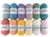 QKHEE Yarn for Crocheting and Knitting 12 * 1.76 Oz (50G) /195yd, Fine/Fingering Weight (1), 60% Cotton 40% Acrylic Soft Yarn ki