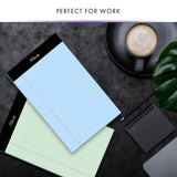 Alitte Colored Legal Notepads 5x8, Pack of 12- Perforated Narrow Ruled Writing Pad - Premium Thick Paper, No Ink Bleeding - Lega