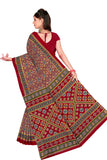 Tamaira Fashion Womens Plain Weave Pure Cotton Saree With Blouse Piece (2225_Maroon_Malmal)