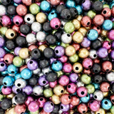 650 Round Matte Metallic Mix Acrylic Beads 8mm Diameter with 2mm Hole
