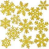 Whaline 48Pcs Christmas Paper Cut-Outs Double-Sided Glitter Gold Snowflake Cutouts with Glue Point for Xmas Winter Wonderland Fr