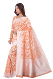 Glory Sarees Womens Banarasi Artificial Silk Saree With Blouse Piece (Kara124-Peach_Peach)