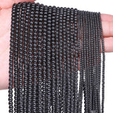 Songxi 90pcs 4mm Black Hematite Natural Round Stone Beads for Jewelry Making, Smooth Loose Small Gemstone Beads for Bracelets Ne