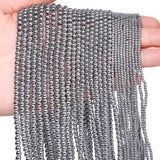 Songxi 90pcs 4mm White Hematite Natural Round Stone Beads for Jewelry Making, Smooth Loose Small Gemstone Beads for Bracelets Ne