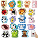 Fulmoon 120 Pcs Calm Anxiety Sensory Stickers Textured Sensory Strips Animal Panda Deer Lion Tiger Unicorn Tactile Rough Adhesiv