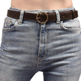 Vtflair WomenS GirlS Faux Leather Belt Single Ring Buckle Belt Fit On Upto 36Inch Waist (Brown Free Size)