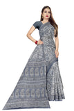 Tamaira Fashion Womens Plain Weave Pure Cotton Saree Without Blouse Piece (Ab18_Grey)