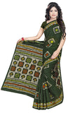 Tamaira Fashion Womens Plain Weave Pure Cotton Saree Without Blouse Piece (Ab12_Green)