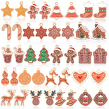 MARFOREVER 40 Pcs/20 Pairs Christmas Charms for Jewelry Making, Gingerbread Man Christmas Enamel Charm Holiday Xmas Bangle Penda