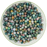 WHNKFB 10mm 50PCS Natural Indian Agate Round Beads, Smooth Polished Loose Stone Beads for Jewelry Making Craft - 4mm 6mm 8mm 10m