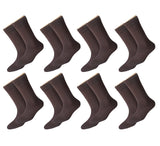 Uparel Calf Length, Full Length, High Length Pure Cotton Plain Solid Brown Color Formal Socks For Men And Boys Pack Of 8 Pairs