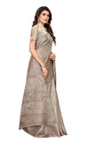 Gosriki Women'S Grey Color Khadi Silk Printed Saree With Blouse Piece(Praksha-Grey_Free Size),Grey,,B0821CWVKC