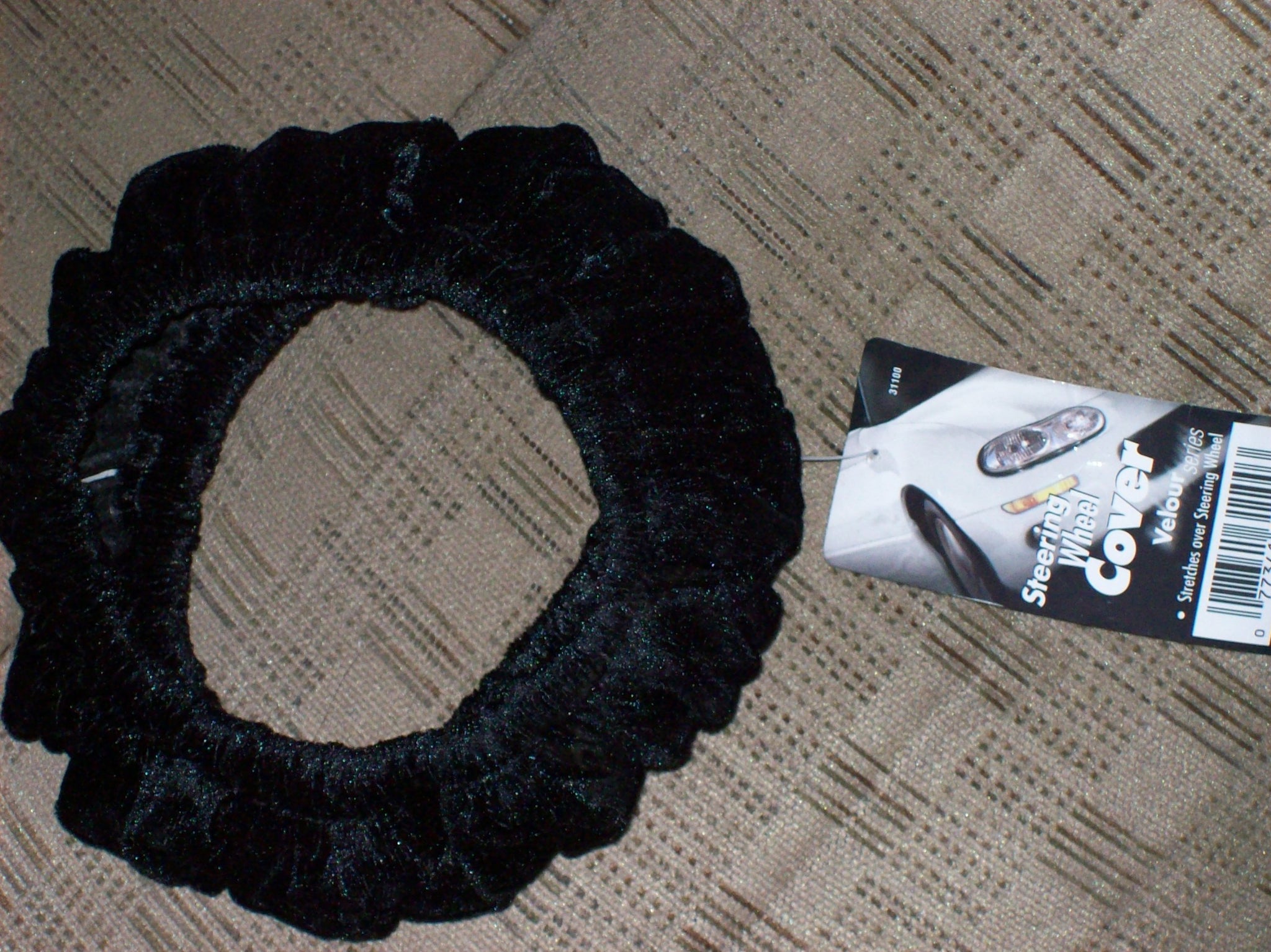 Custom Accessories 31100 Black Stretch-On Steering Wheel Cover