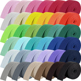 Windyun 36 Rolls Heavy Cotton Webbing 1.5 Inch 118.8 Yard 36 Color Mixed Polyester Cotton Webbing Strap Tote Bags Leash Straps f