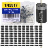 EEEEE 1N5817 Schottky Diode (125pcs) 1A 20V 20 Volt 1 AMP 1AMP IN5817 5817 Electronic Silicon Diodes