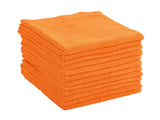 Dri Professional ExtraThick Microfiber Cleaning Cloth 12 Pack Orange (16IN x 16IN, 300GSM, Commercial Grade AllPurpose Microfi