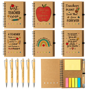 ANGOLIO 12Pcs Teacher Appreciation Gift Inspirational Bulk Spiral Notebook Thank You Gift for Teachers from Students Inspiration