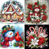 GUMITOON 4 Pack Christmas Diamond Art Kits for Adults-Full Drill Diamond Dots Paintings for Beginners, Round 5D Paint with Diamo