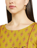 W For Woman Green Paisley Print Festive Winter Kurta_22Now18338-119376P_S