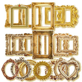 CRAFTEEZY 24 PCs Golden Frame Scrapbook Stickers for Journal Diary DIY Page Decoration Junk Journal Stickers