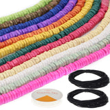 Fun-Weevz 2000 PCS Heishi Beads for Jewelry Making Adults, 12 Flat Ceramic Clay Bead Strands, 6mm Greek Heishi Spacers for Neckl