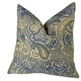 Plutus Brands Plutus Paciotti Handmade Throw Pillow, 20 X 30 Queen, Navy/Blue/Taupe