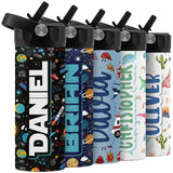Personalized Water Bottle for Kids - 14 oz - 14 Design Options, Custom Water Bottle for Children - End of School Year Gifts, Bac