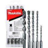 Makita 5 Piece - SDS-Plus Drill Bit Set For SDS+ Rotary Hammers - Aggressive Drilling For Concrete & Masonry - Carbide Tipped Bi