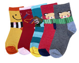 Ally Vinny Baby Cotton Crew Socks For Boys & Girls (612 Months) | Soft Breathable Cotton Blend Daily Wear Socks | Smiley Monkey