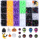 XIANNVXI 10Colours Halloween Pony Letter Beads Set Friendship Bracelet Making 640pcs Orange Purple Green White Letter Pony Beads