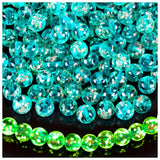 108PCS Glow in The Dark Beads 8mm Luminous Glass Beads Crystal Round Glow Firefly Glass Bead for Jewelry Making DIY Crafts Brace