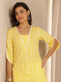 Libas Women'S Viscose Rayon Printed Regular Kurtas (29842 Yellow Yellow Xl