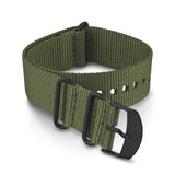 Timex 22mm Fabric Double-Layer Slip-Thru Strap - Green with Black Buckle