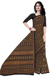 Tamaira Fashion Womens Plain Weave Pure Cotton Saree Without Blouse Piece(11027_Black)