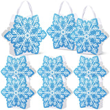 Kolldenn 24 Pcs Snowflake Party Favors Bags Glitter Small Wonderland Paper Treat Goodie Bags with Handle for Candy Gift Holiday 