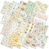 HunnmingRe 20 Pcs 10''x10'' Vintage Easter Quilting Fabric Square Bundle Pastel Bunny Tulips Precuts Quiltted Fabric Boho Flower