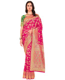 Glory Sarees Womens Blend Banarasi Silk Saree (Kara164_Pink