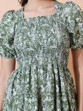 Kzully | Elegance: Smocked A-Line Midi Dress - Superior Comfort & Chic Style Light Mendi 2Xl