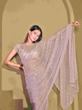 Womanista Womens Foil Embellished Lycra Ready To Wear Saree (Ti4039_Pink)