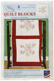 Jack Dempsey Needle Art Stamped White Quilt Blocks 18X18 6/PkgLong Stem Rose