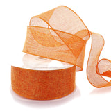 HairBow Center LLC Ribbon Traditions 2.5in Wired Burlap Ribbon Fall Orange 10 Yards