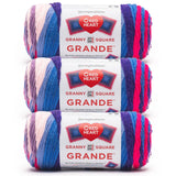 Red Heart All in One Granny Square Grande Phenomenon Yarn - 3 Pack of 250g/8.8oz - 100% Acrylic - #4 Worsted (Medium) - 440 Yard