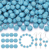 200 Pcs Aquamarine Rhinestone Beads for Jewelry Making, Sparkle Crystal Clay Christmas for Bracelet Baseball Necklace Earring Cr