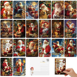 Nuanchu 80 Pcs Vintage Christmas Postcards Santa Claus Christmas Cards 4 x 6 Inch Classic Blank Cards for Friends Relatives Xmas