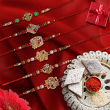 Store Indya Rakhi Set Of 6 For Brother, Bhai A Traditional Symbol Of Love, Blessings, And Togetherness (Design 2),Nylon,Multicolor