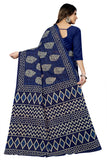 Tamaira Fashion Women'S Batik Printed Pure Cotton Saree Without Blouse Piece(2458_Indigo)