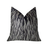 Plutus Brands Plutus Wolf Fur Handmade Throw Pillow, 24 X 24, Black White