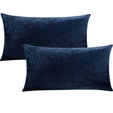 FLXXIE 2 Pack King Zipped Velvet Pillowcases, Soft and Cozy Solid Decorative Pillow Cases with Hidden Zipper for Bedroom, Sofa, 