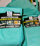 Pegasus Supply Co MultiPurpose Microfiber Cleaning Cloths, Teal, 12x12 Inch, 10 Pack, LintFree, for Auto, Kitchen, Bath Cleani