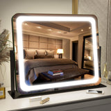 FENNIO Vanity Mirror with Lights 22x17,LED Lighted Makeup Mirror,Large Makeup Mirror with Lights,Touch Screen with 3-Color Light